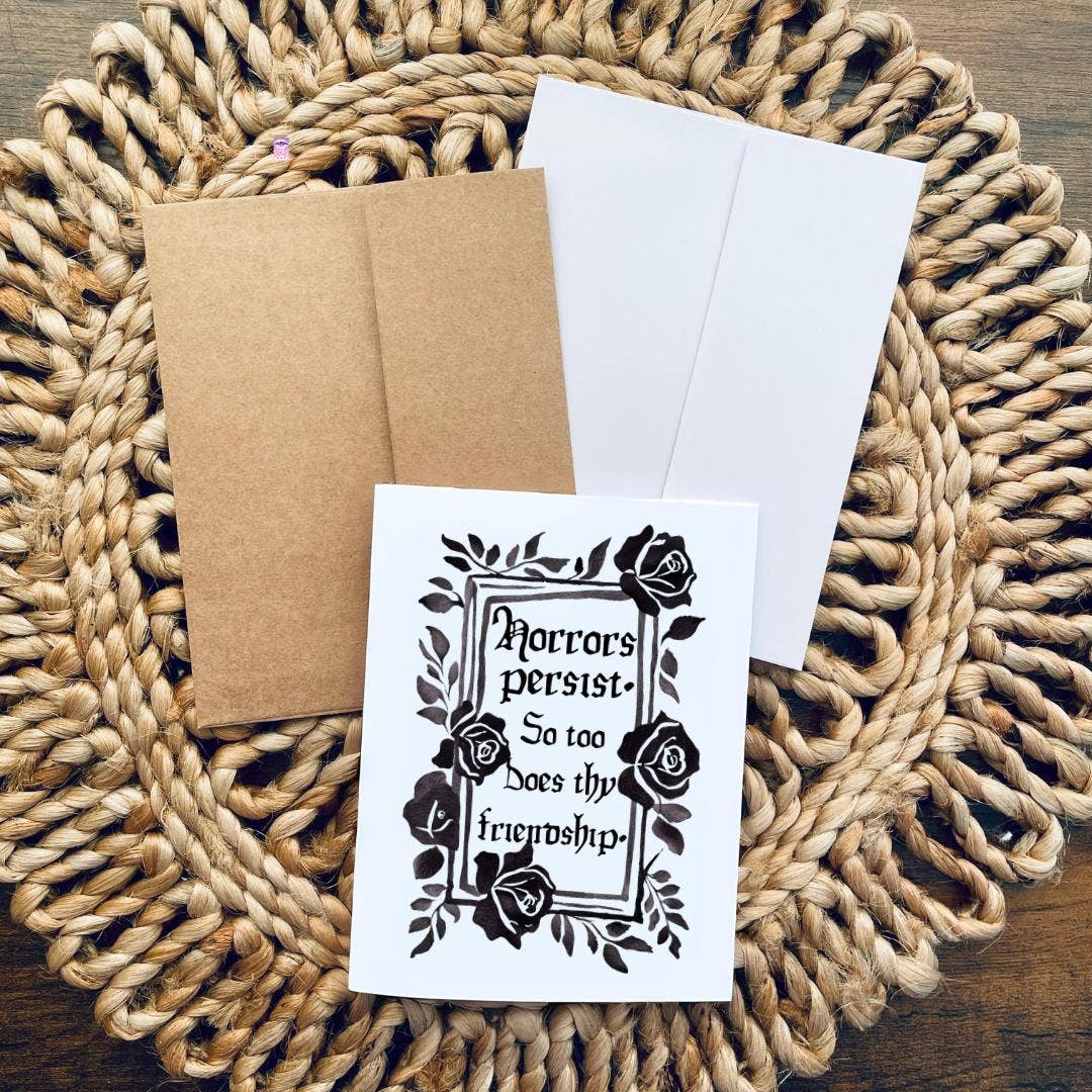 Gothic Black Rose Friendship Thank You Card