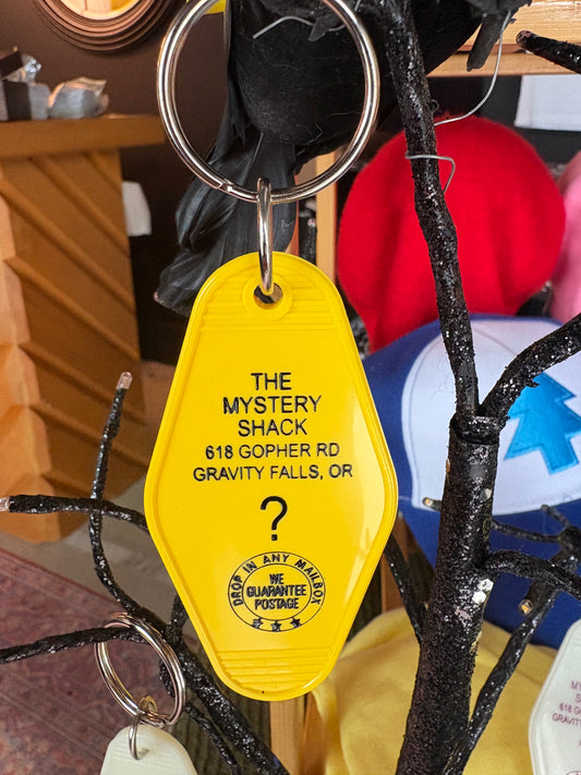Gravity Falls-inspired Mystery Shack keychain