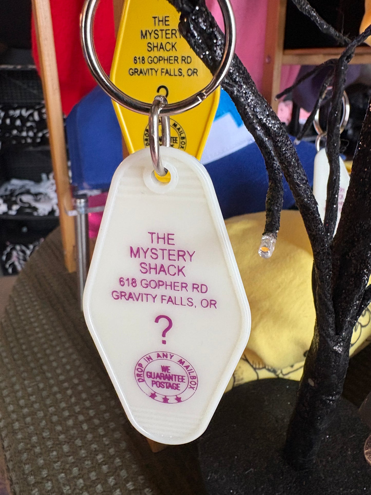 Gravity Falls-inspired Mystery Shack keychain