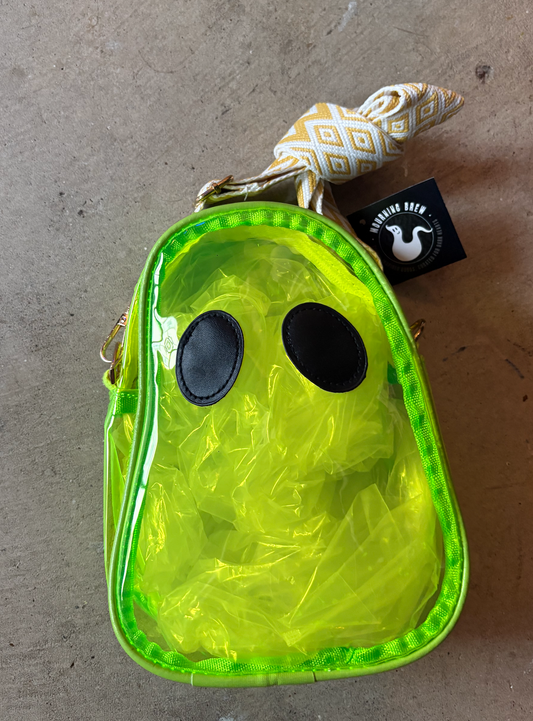 Neon transparent crossbody ghost bag
