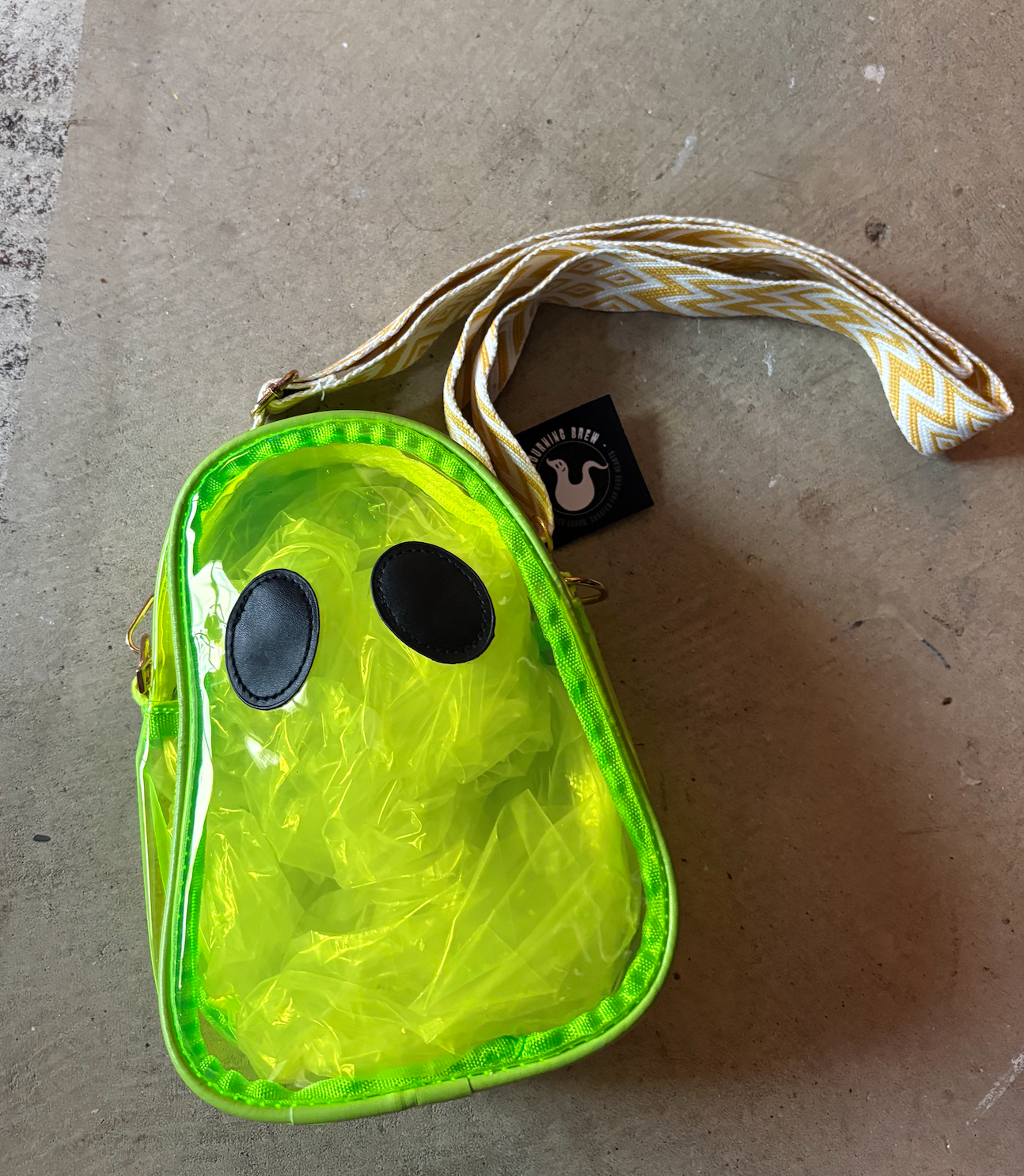 Neon transparent crossbody ghost bag