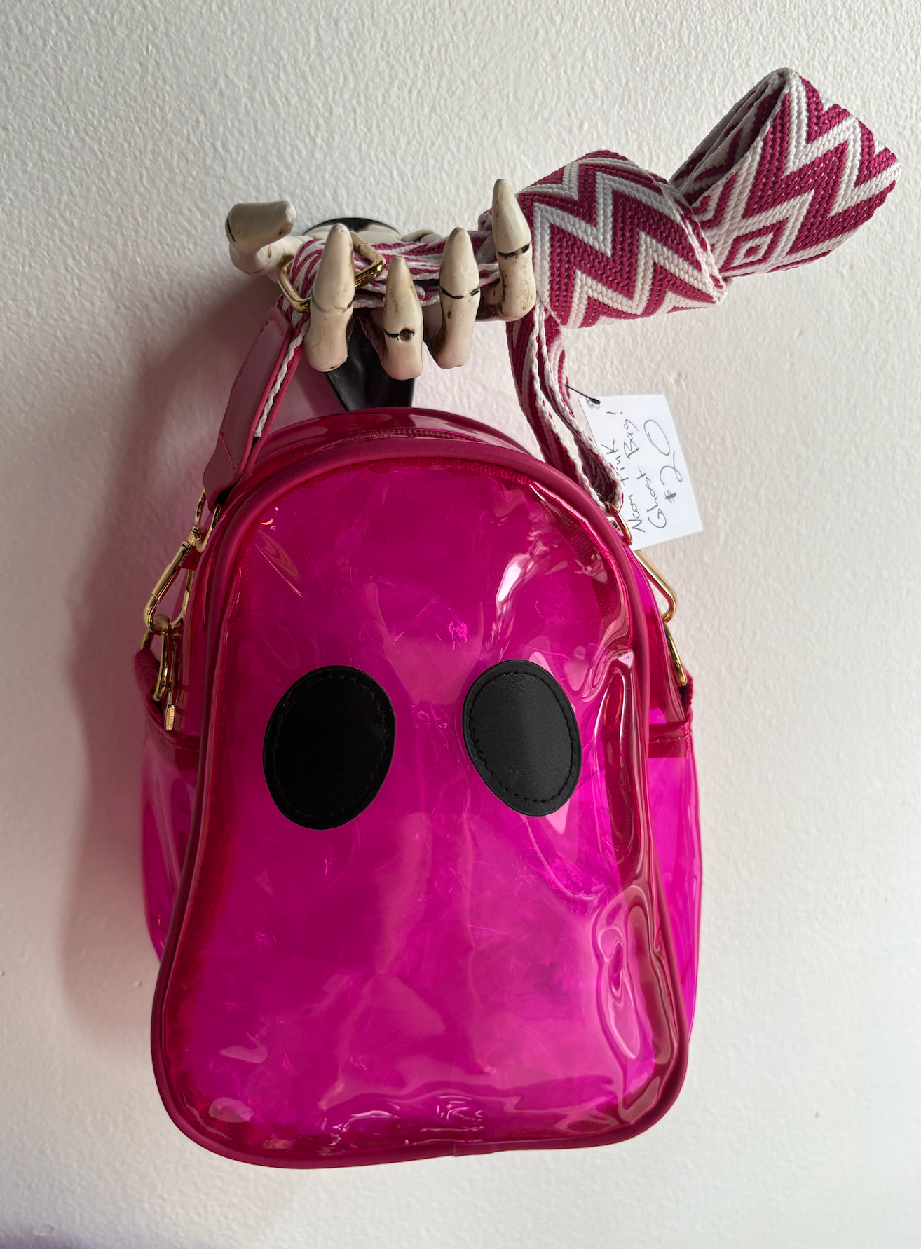 Neon transparent crossbody ghost bag - Hot Pink