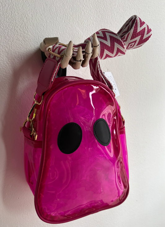 Neon transparent crossbody ghost bag - Hot Pink