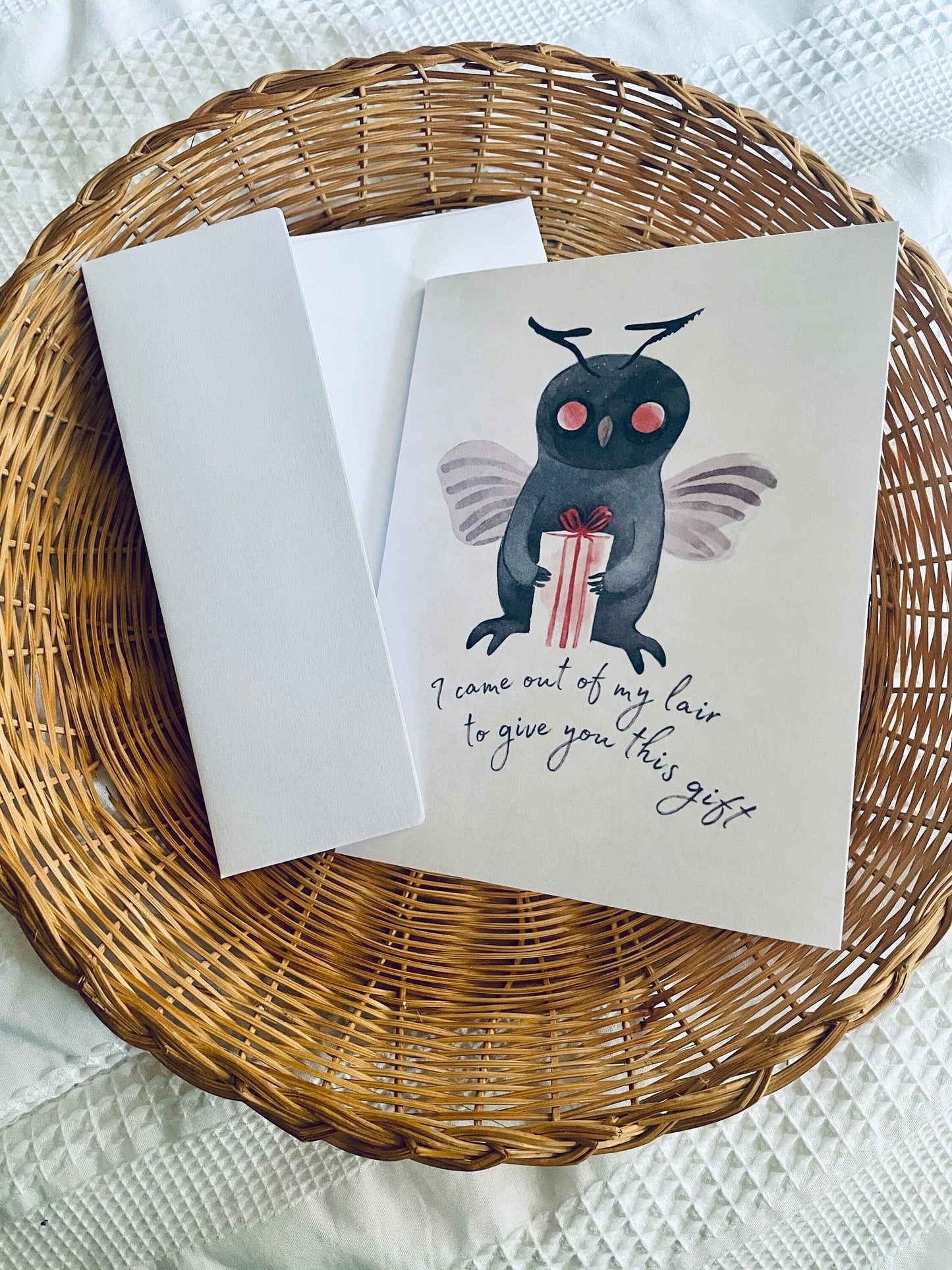 Cute Mothman Introvert Birthday Card