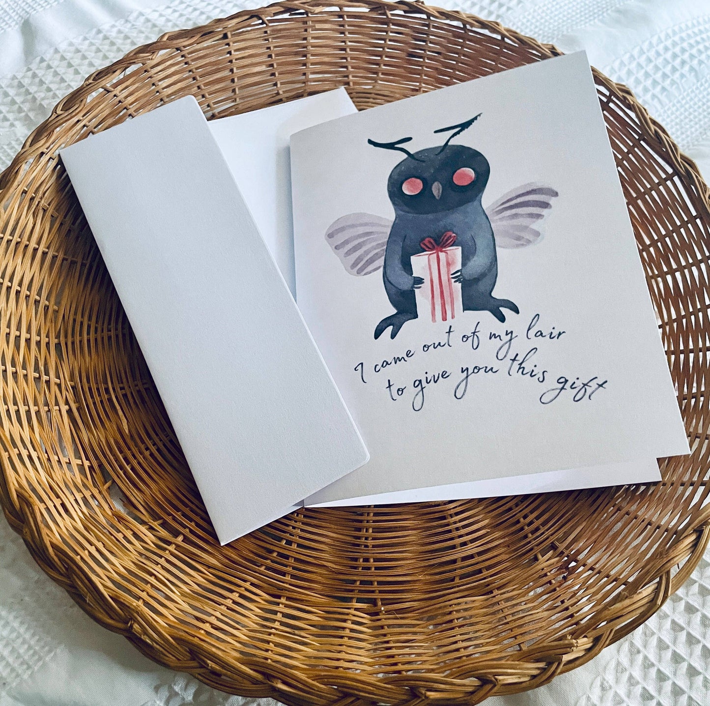 Cute Mothman Introvert Birthday Card