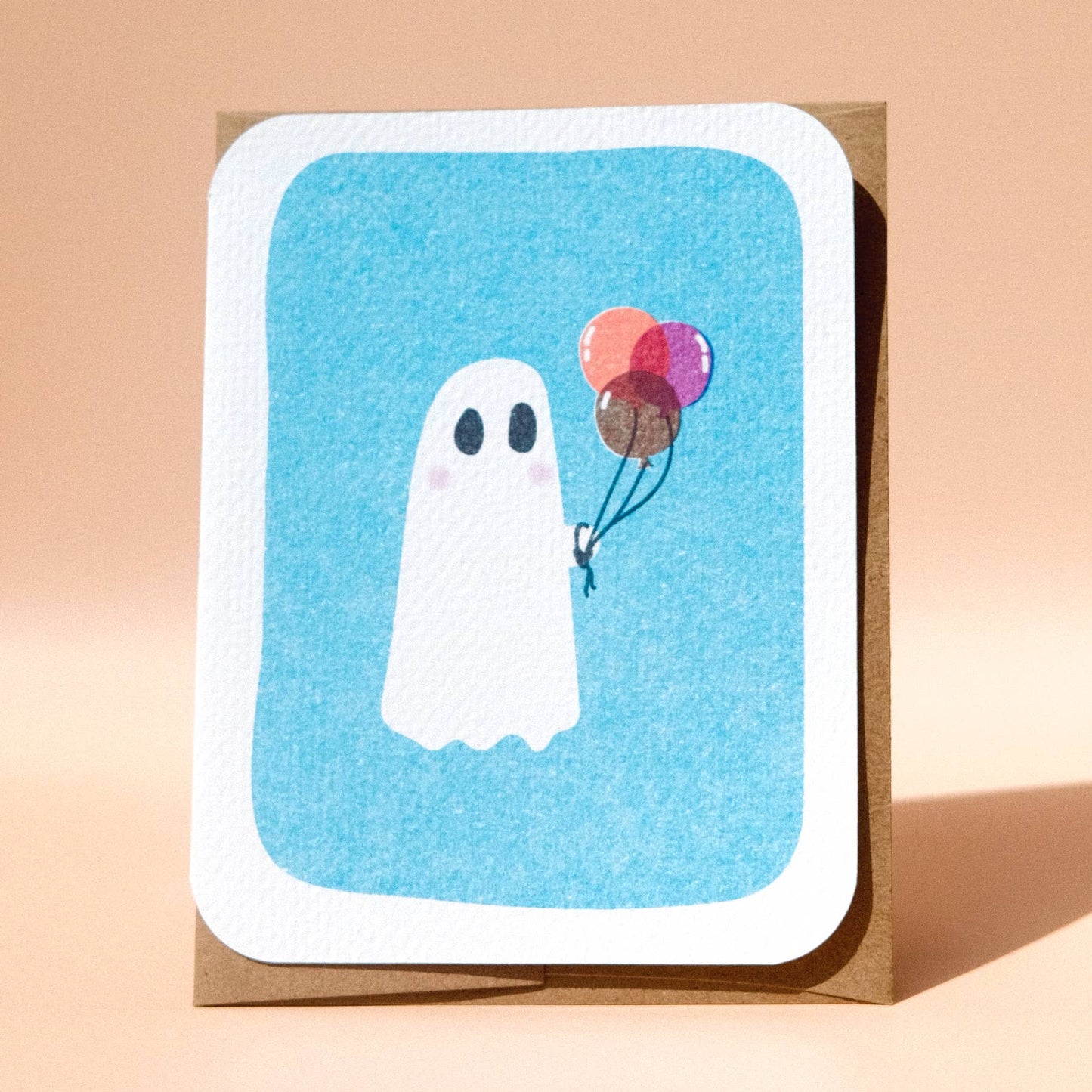 Ghost with Balloons Card: A2
