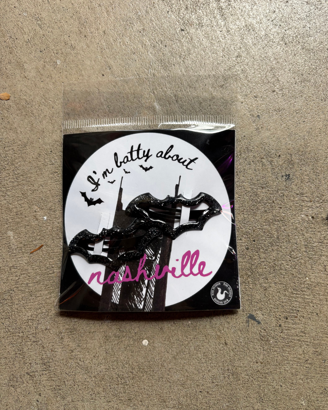 "I'm Batty About Nashville" Bat hair slides