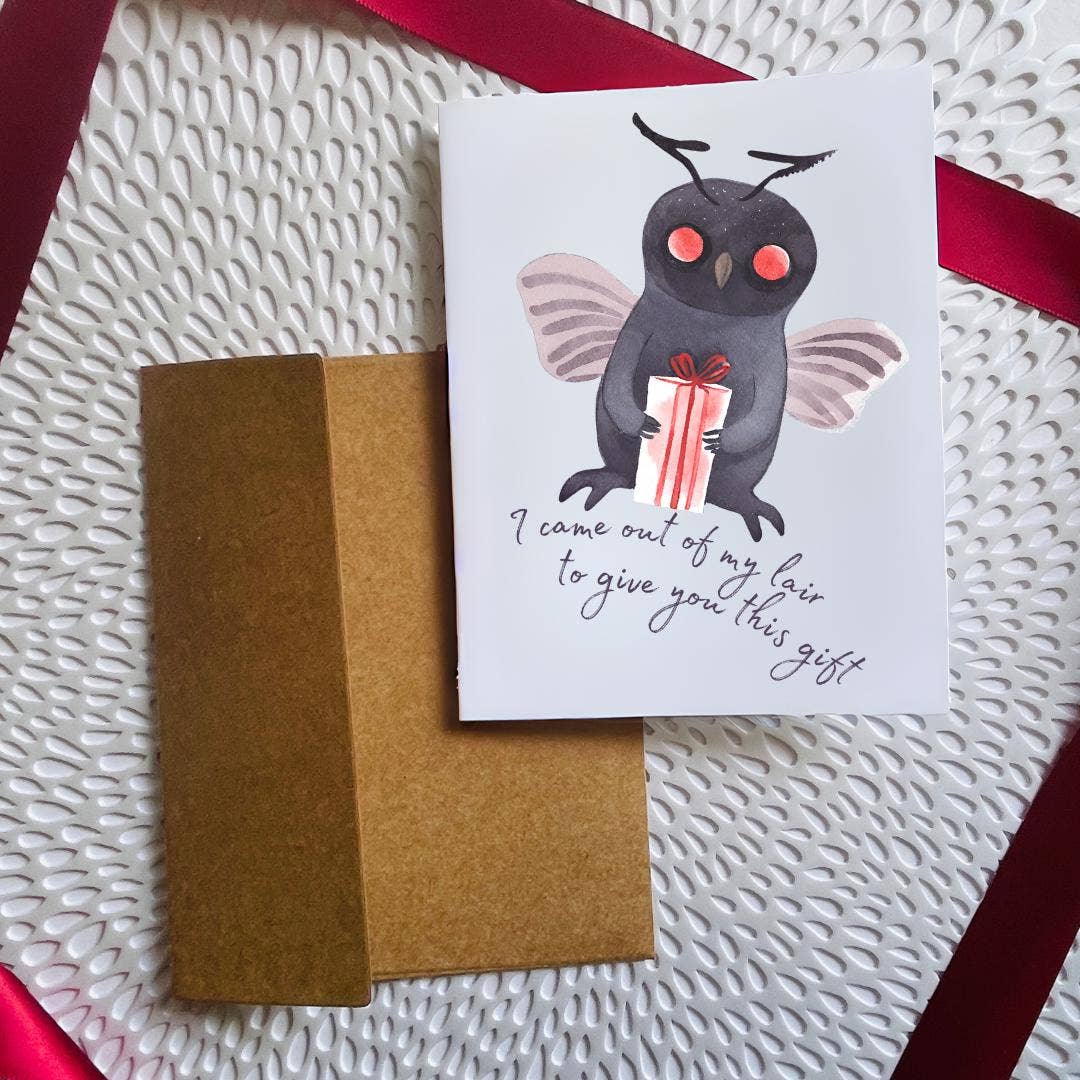 Cute Mothman Introvert Birthday Card
