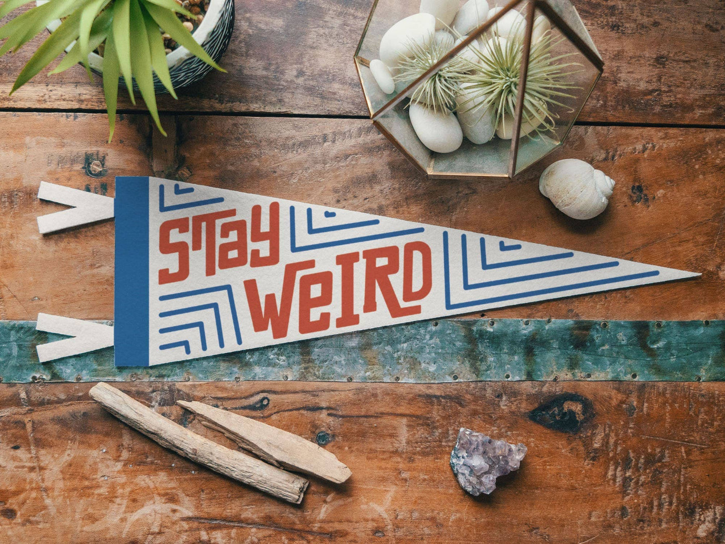 Stay Weird Felt Pennant