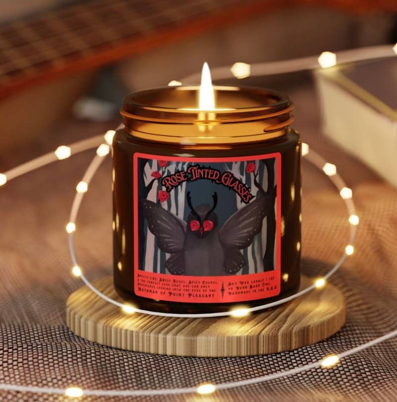 Rose Tinted Glasses Mothman Love Valentine’s Day Soy Candle