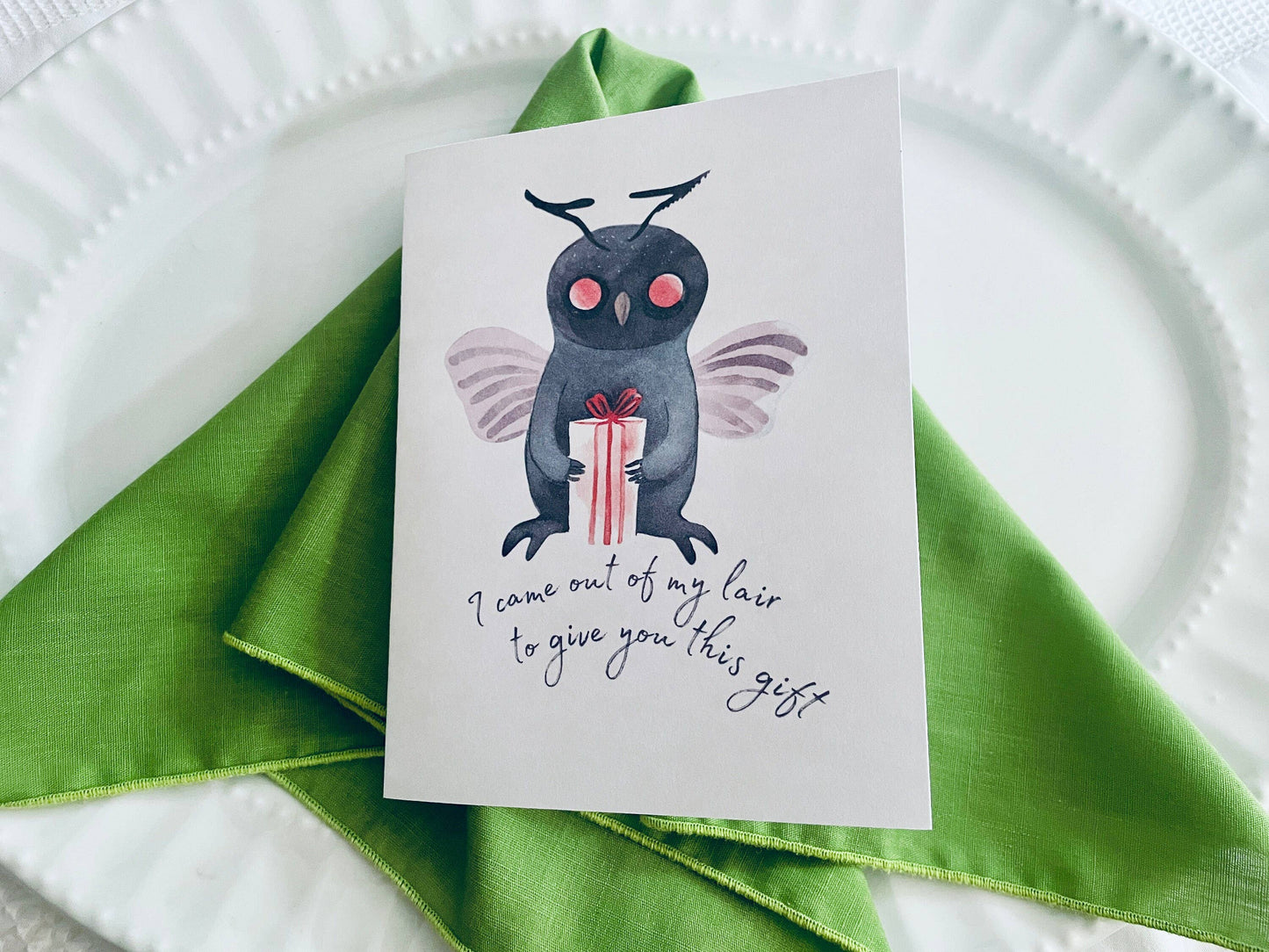 Cute Mothman Introvert Birthday Card
