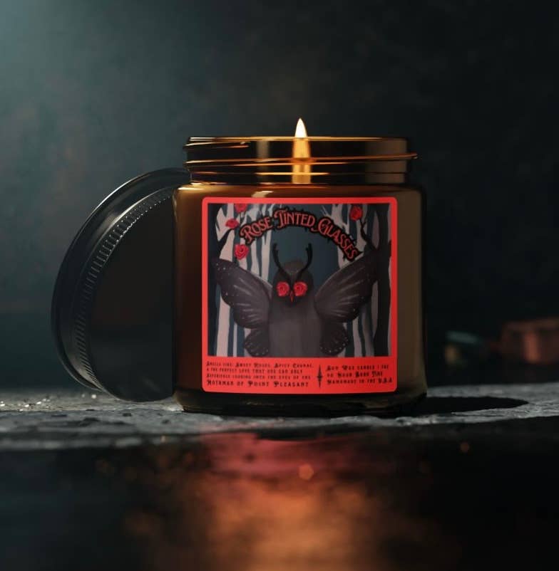 Rose Tinted Glasses Mothman Love Valentine’s Day Soy Candle