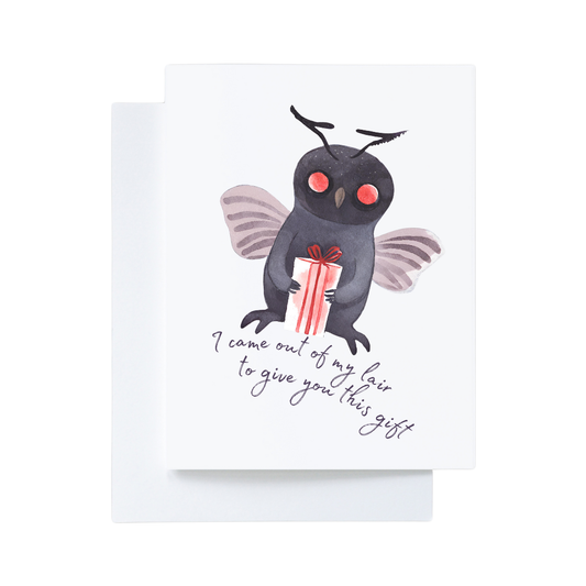 Cute Mothman Introvert Birthday Card