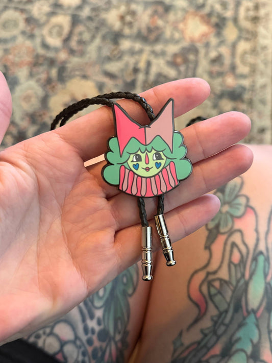 Clown Bolo Tie - Green hair