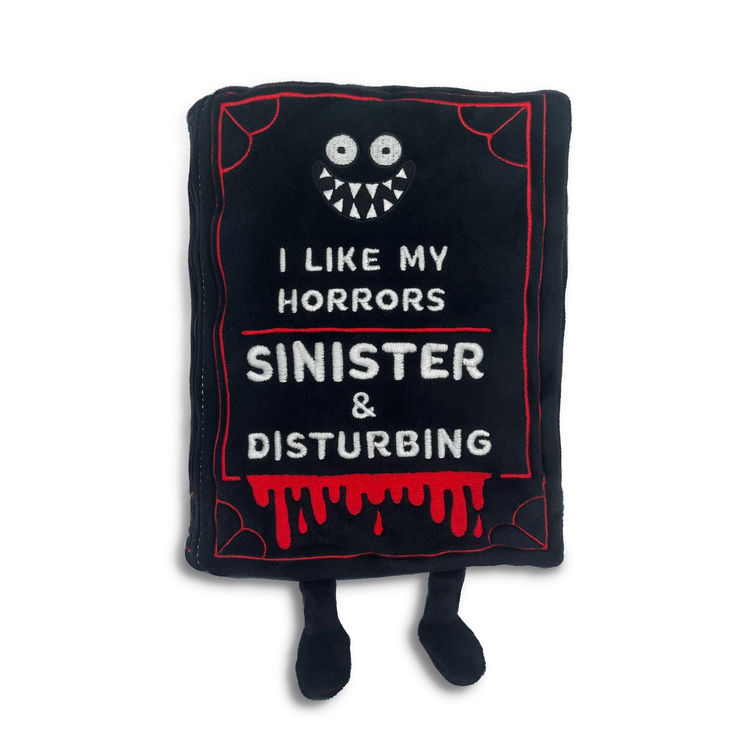 "I Like My Horrors Sinister & Disturbing" Punchkins Book Plush