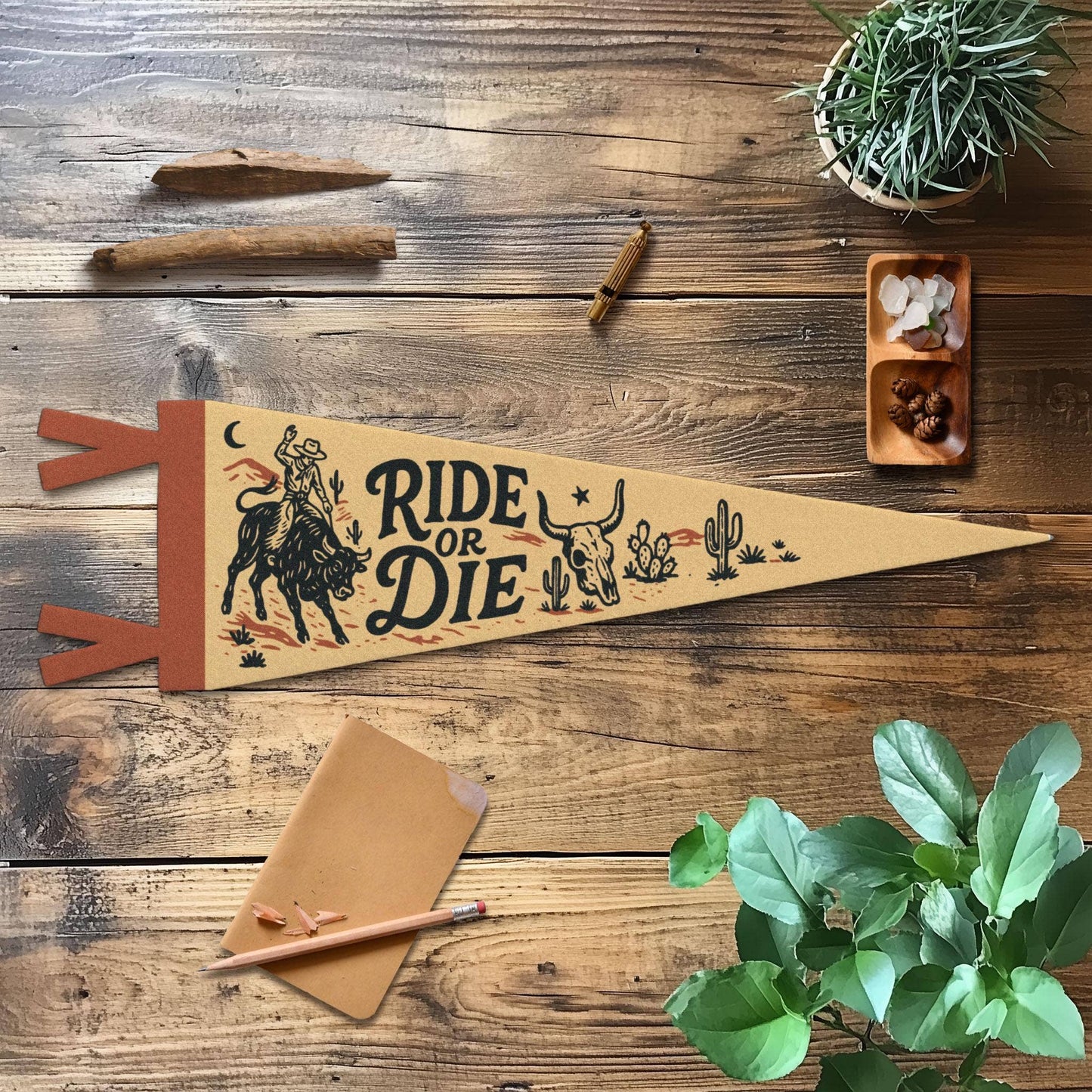 Ride or Die Felt Pennant
