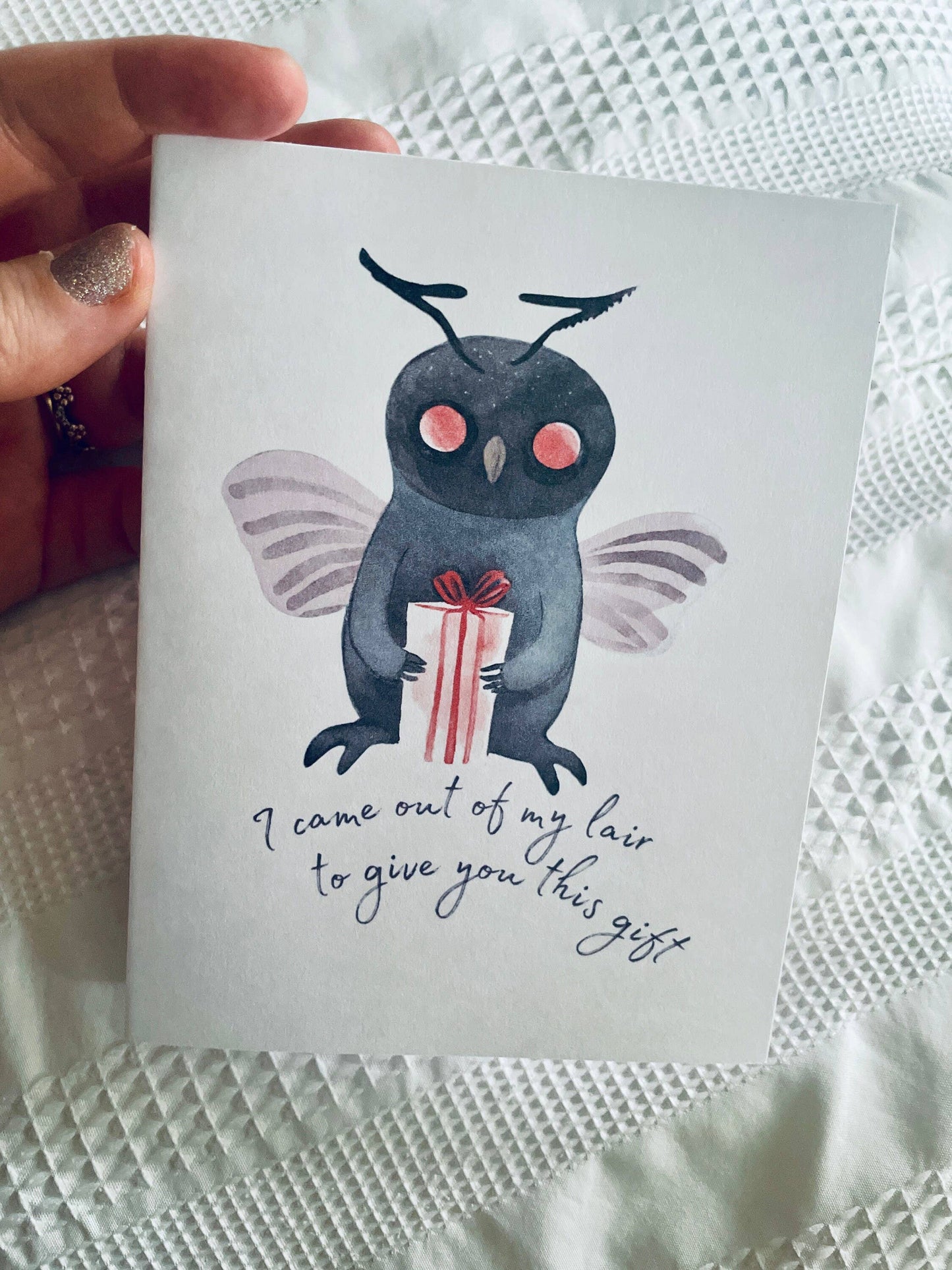 Cute Mothman Introvert Birthday Card