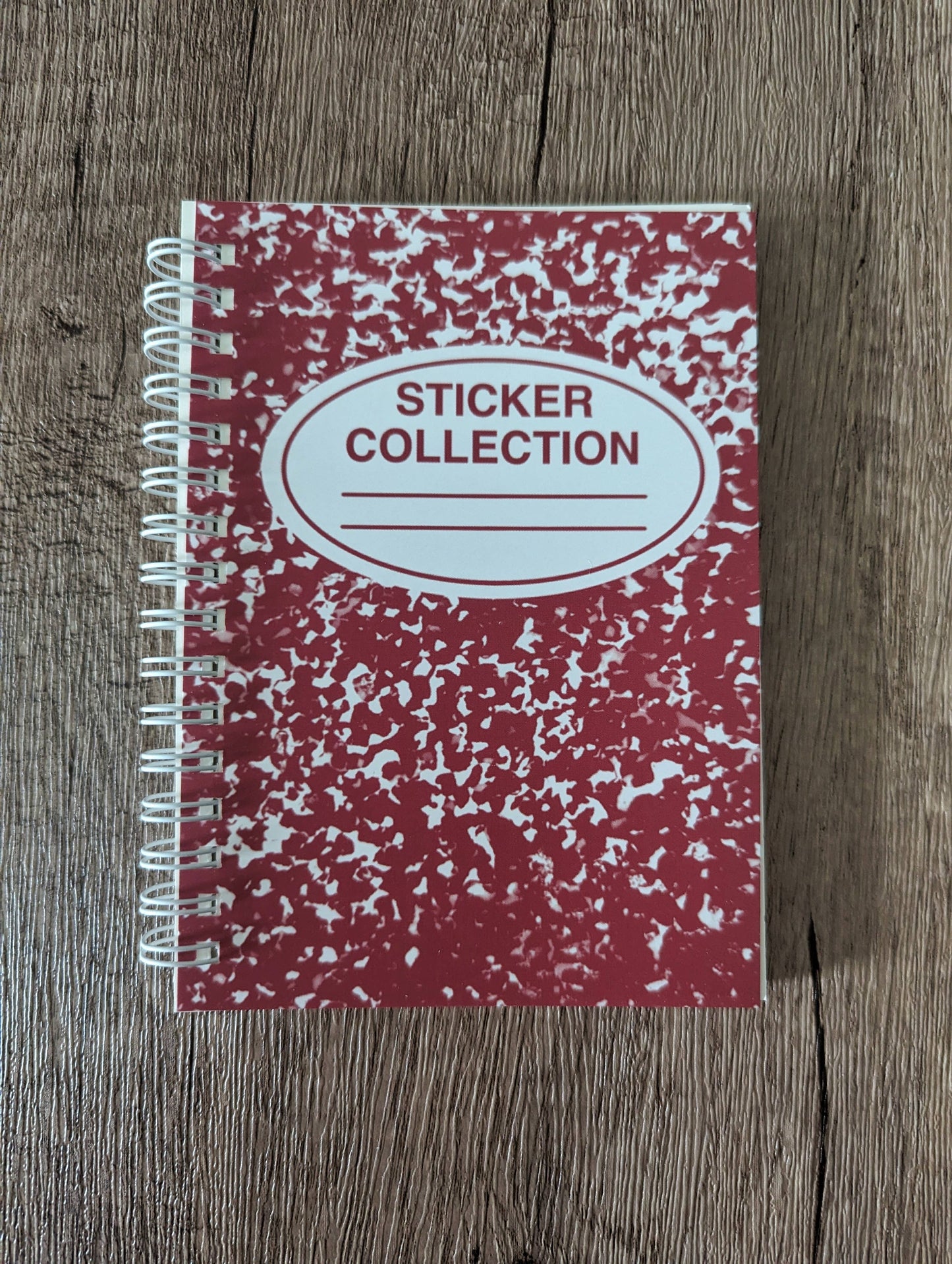 Red Composition Notebook - Reusable Sticker Book - 50 Pages