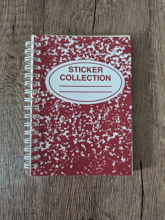 Red Composition Notebook - Reusable Sticker Book - 50 Pages