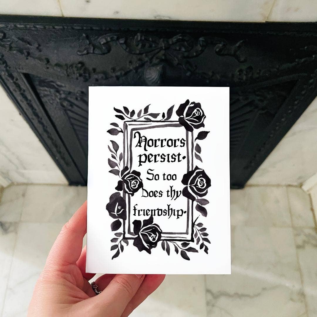 Gothic Black Rose Friendship Thank You Card