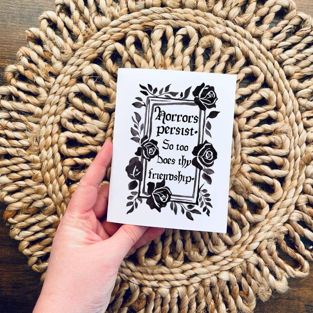 Gothic Black Rose Friendship Thank You Card