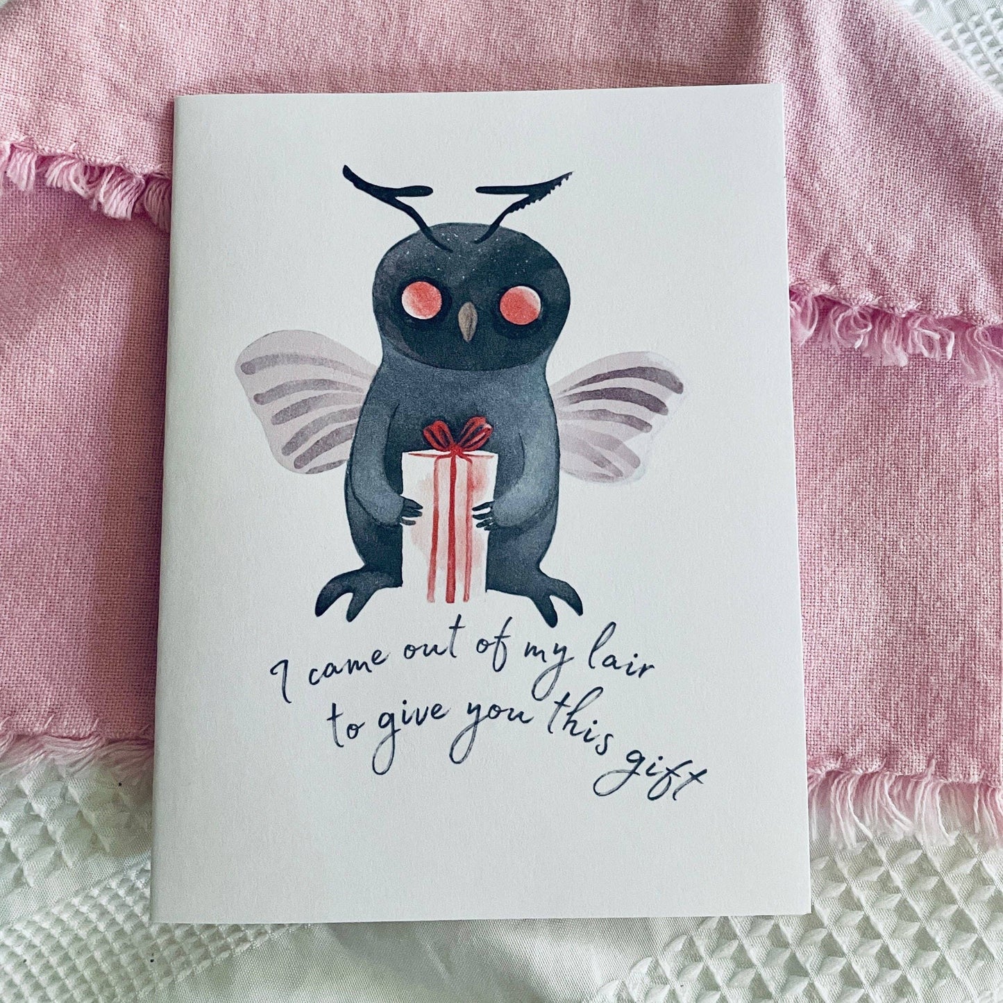 Cute Mothman Introvert Birthday Card