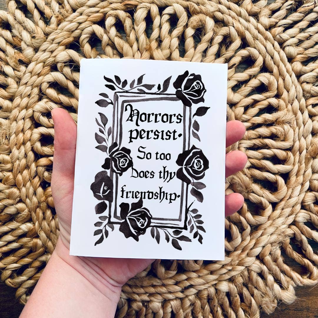 Gothic Black Rose Friendship Thank You Card