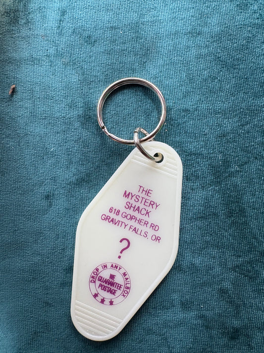 Gravity Falls-inspired Mystery Shack keychain