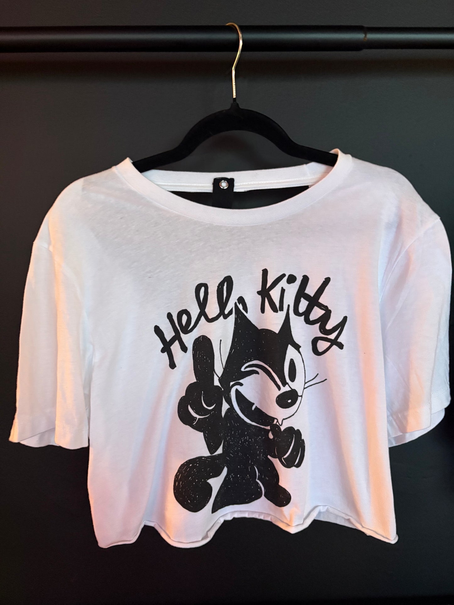 HELL KITTY custom cropped shirt