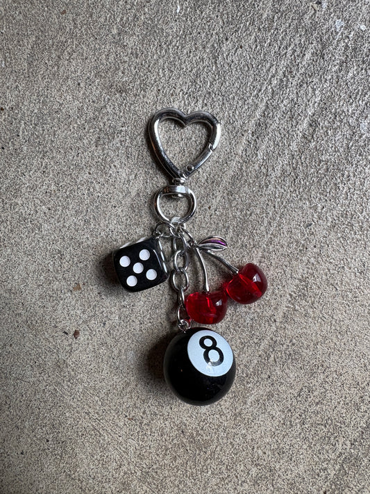 Cherry dice keychain