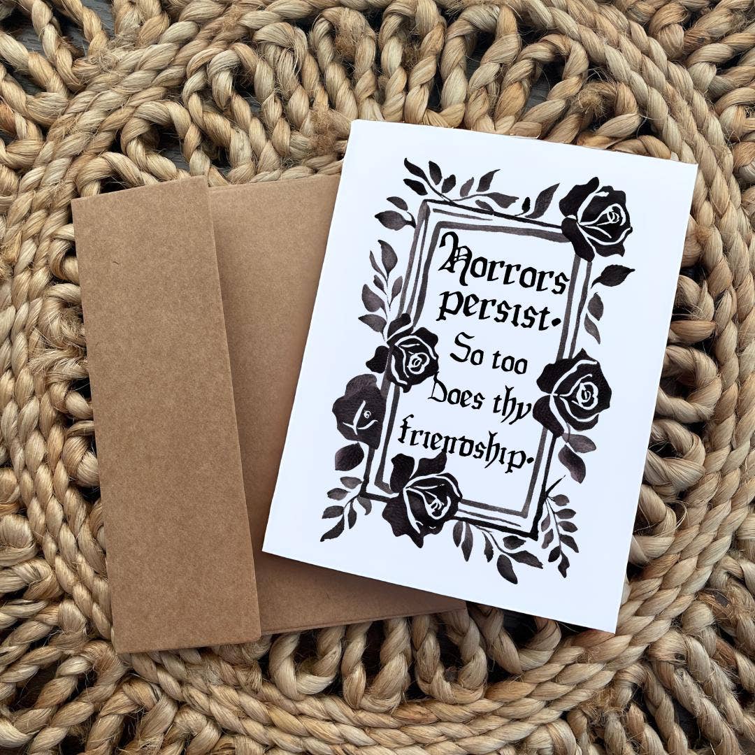 Gothic Black Rose Friendship Thank You Card