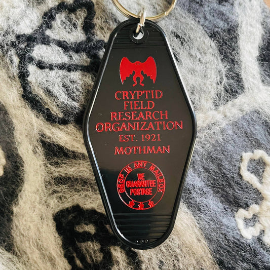 Motel Key Fob - Cryptid Field Research Org. (Mothman)