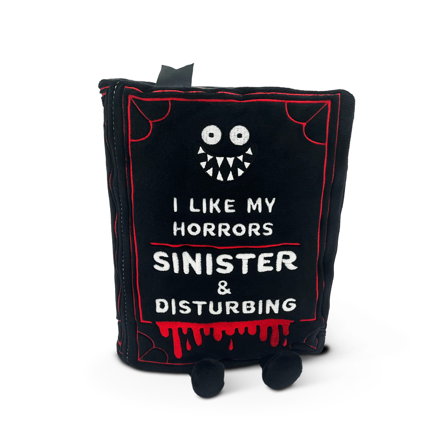 "I Like My Horrors Sinister & Disturbing" Punchkins Book Plush