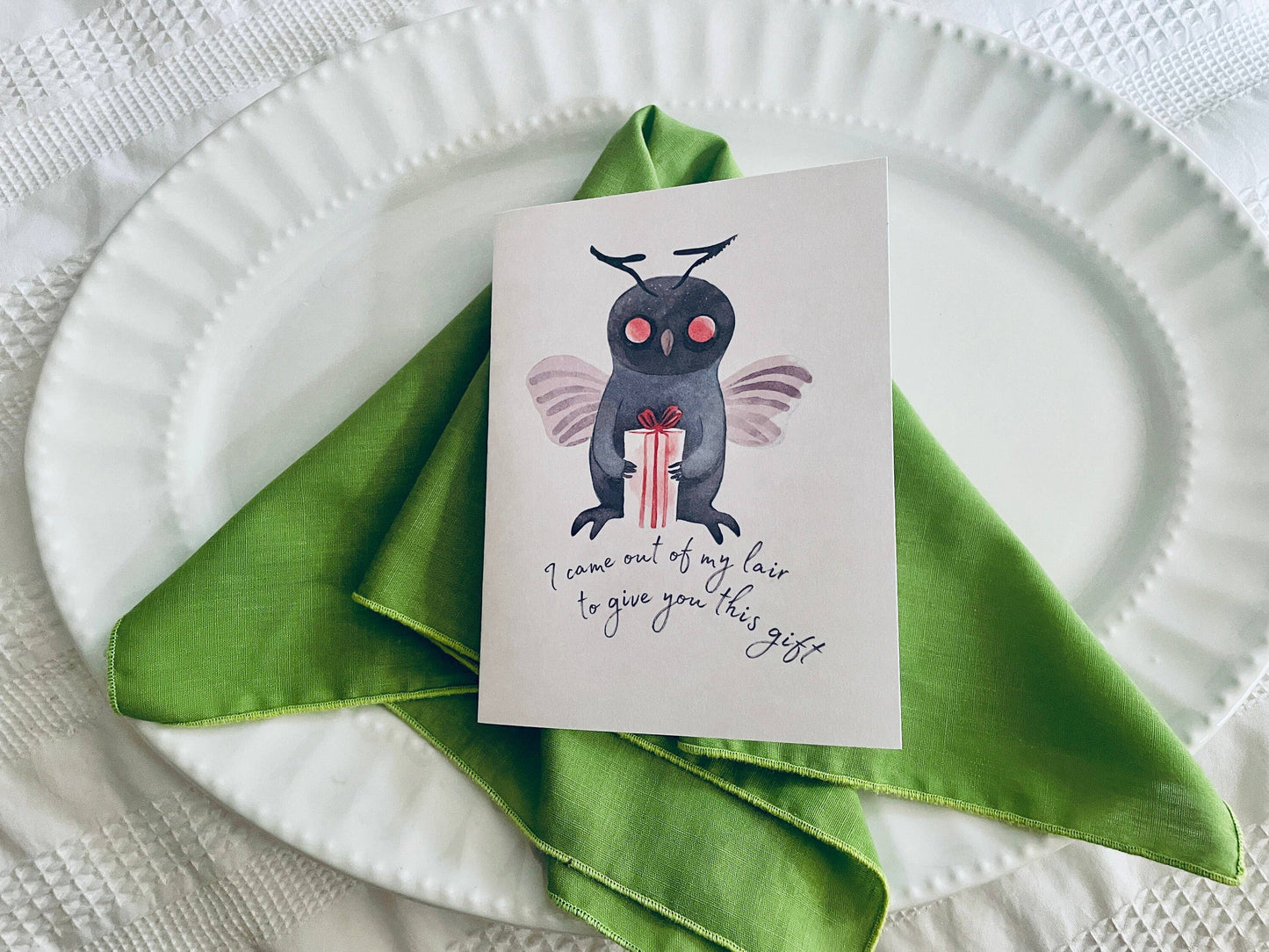 Cute Mothman Introvert Birthday Card