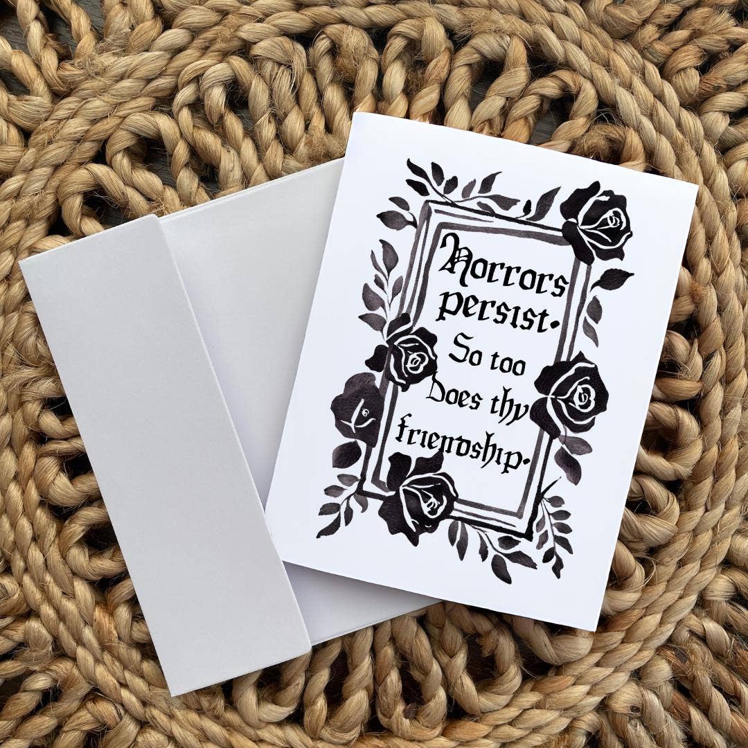 Gothic Black Rose Friendship Thank You Card
